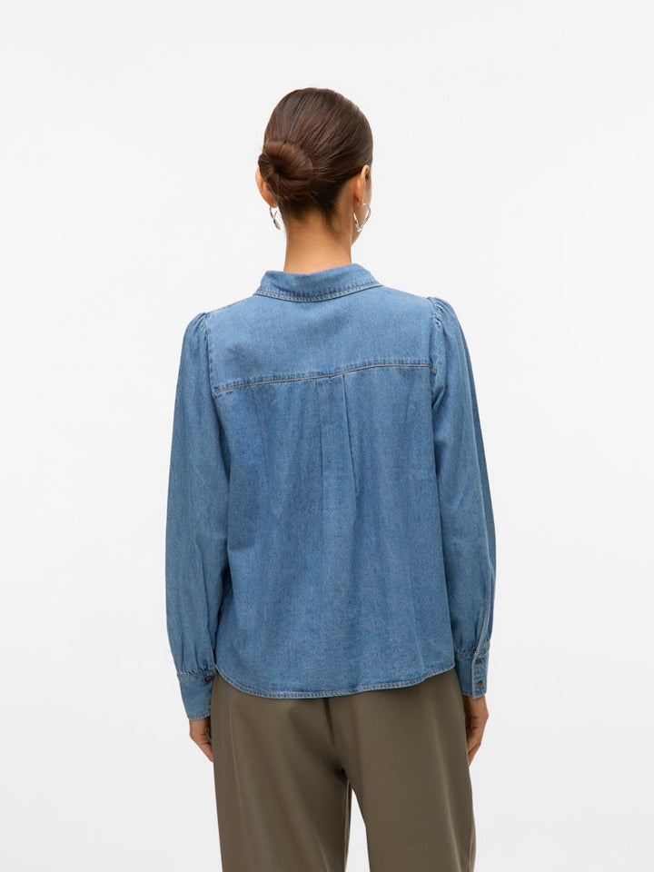 Vmtolla Ls Shirt Yo371 - Blue Denim