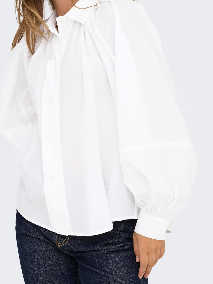 Onlriver Ls Shirt Ox Wvn - Off-white