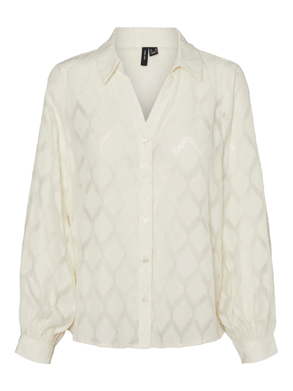 Vmaylka Ls Shirt Wvn - Ecru