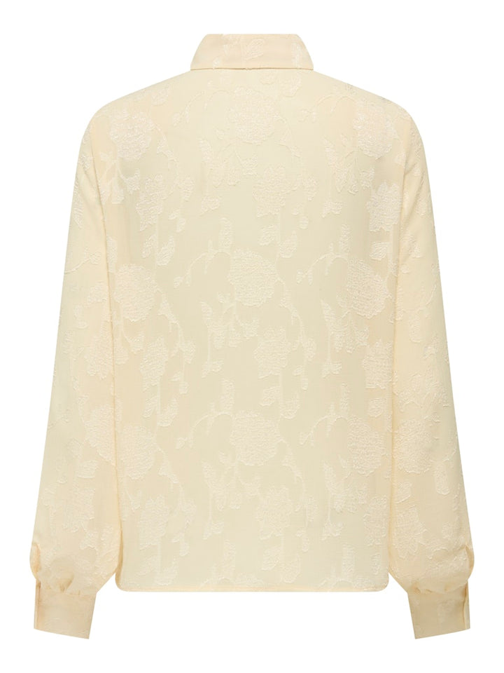 Onldoreen Ls Jaquard Shirt Wvn Cs - Ecru