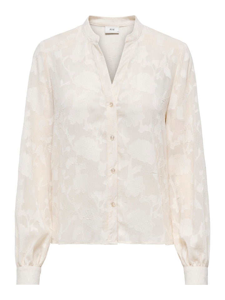 Jdygrace L/s V-neck Shirt Wvn - Ecru