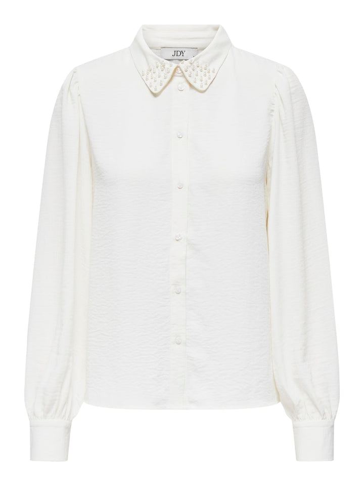 Jdyrachel Life L/s Beaded Shirt Wvn - Ecru