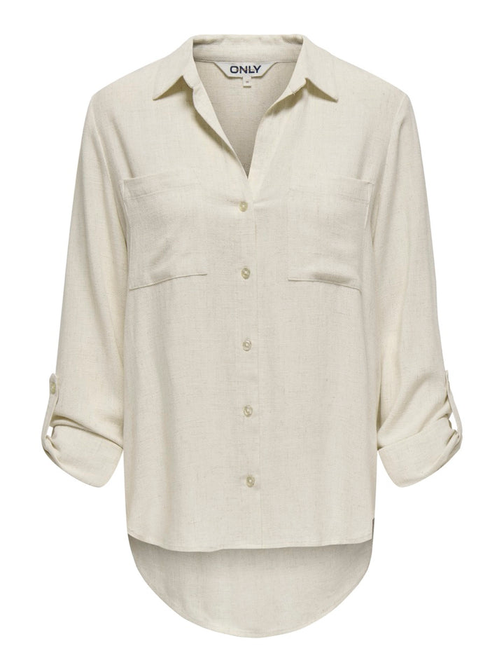 Onlyasmin-siesta Ls Linen Bl Shirt - Zand