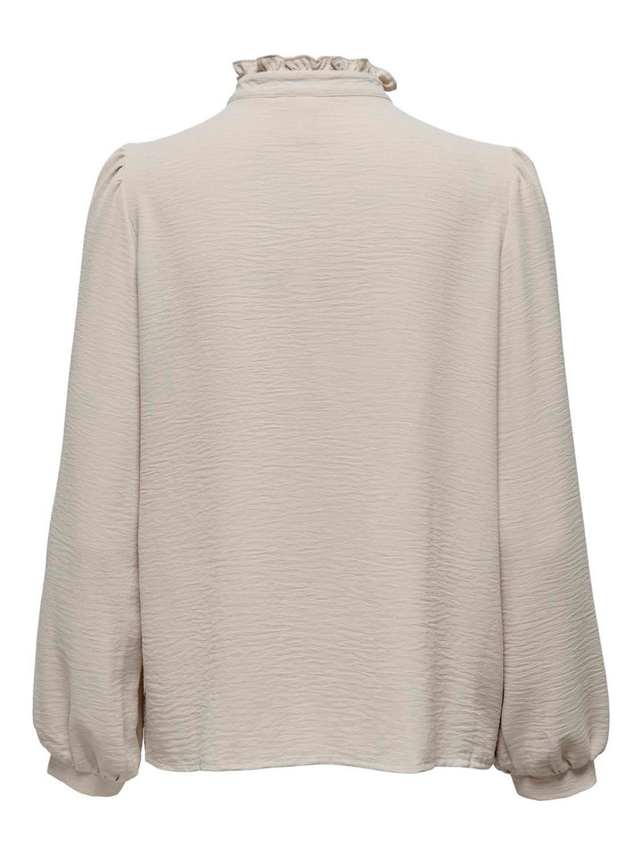 Onlmette Ls Pleat Shirt Wvn - Beige