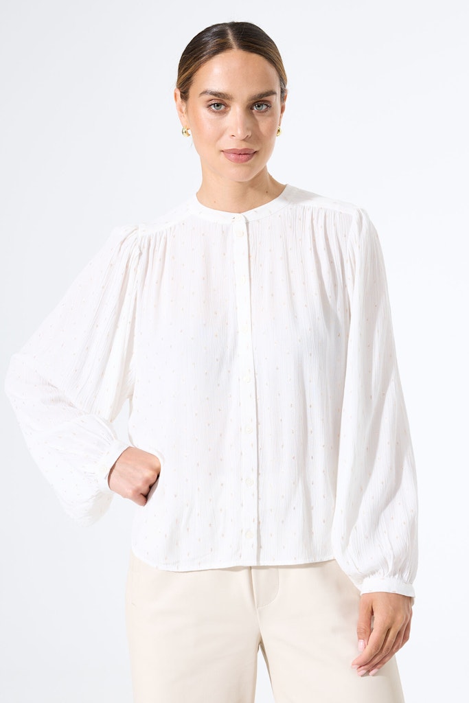 Blouse Lurex - Wit Dessin
