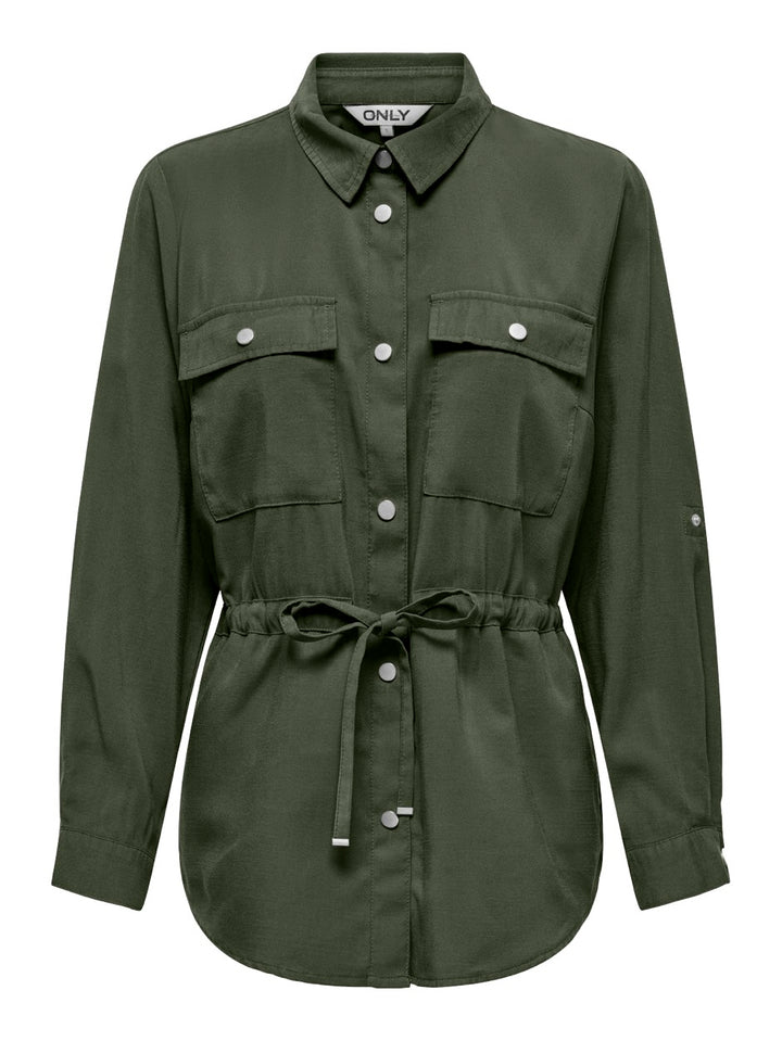 Onlaris Life 4/5 Fem Cargo Jacket C - Donkergroen