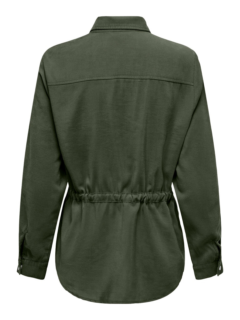 Onlaris Life 4/5 Fem Cargo Jacket C - Donkergroen