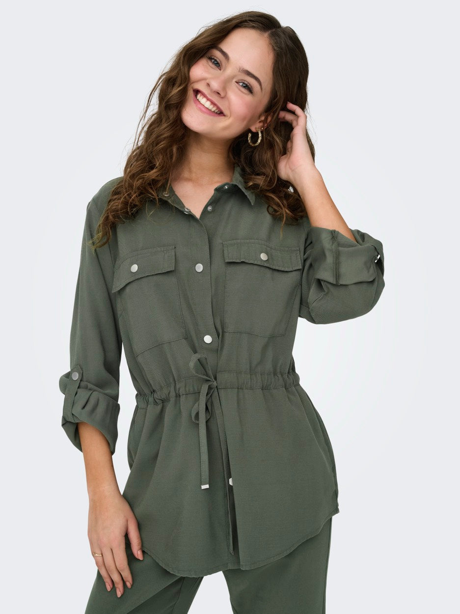 Onlaris Life 4/5 Fem Cargo Jacket C - Donkergroen