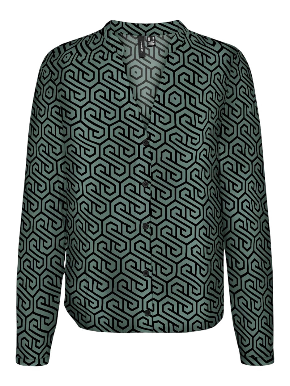 Vmmerve Ls Shirt Jrs Boo - Groen Dessin