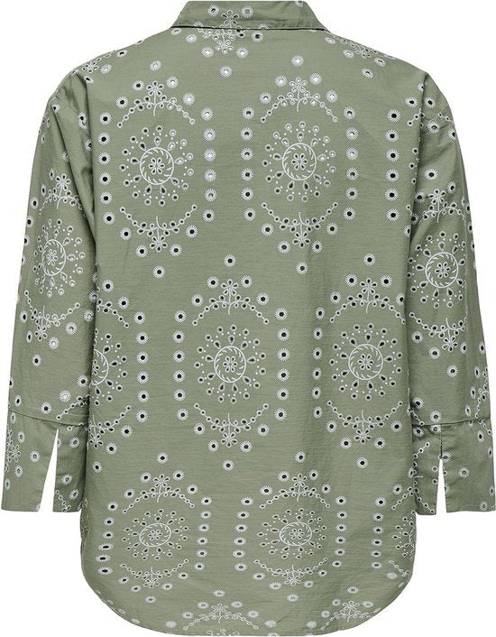 Jdyemma 3/4 Embroidery Shirt Wvn Ex - Groen Dessin