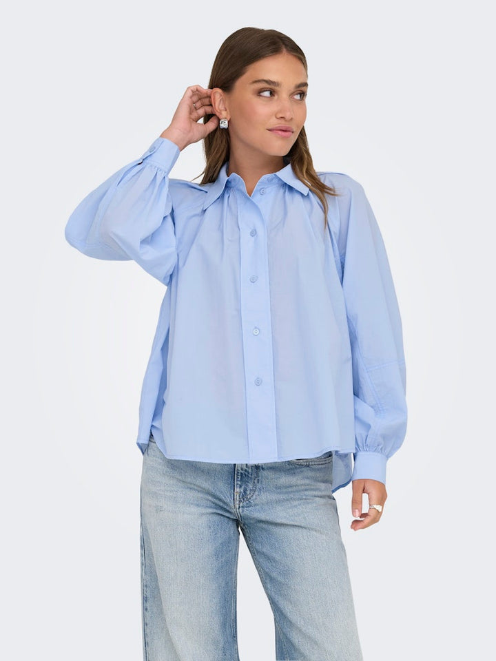 Onlriver Ls Shirt Ox Wvn - Lichtblauw