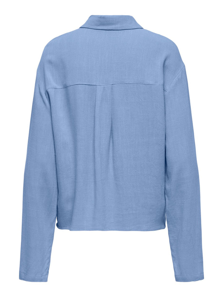 Onlsolvi L/s Linen Bl Shirt Cc Pnt - Lichtblauw