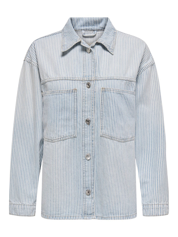 Onlemmie L/s Striped Dnm Shirt Tai - Blauw Dessin