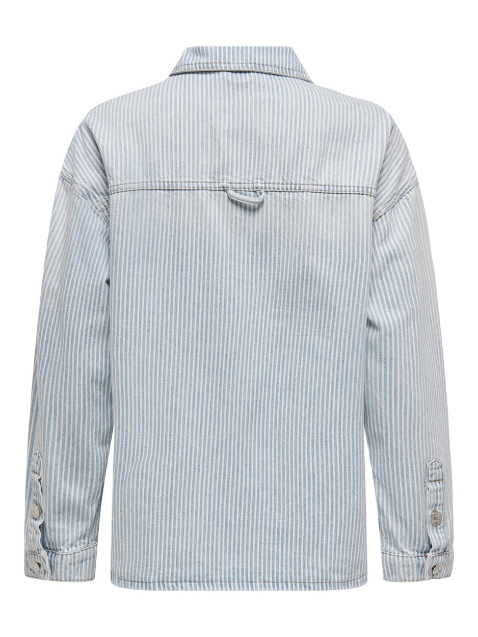Onlemmie L/s Striped Dnm Shirt Tai - Blauw Dessin