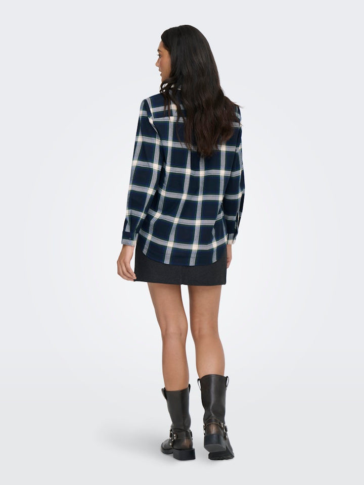 Onlwren Check Shirt - Blauw Dessin