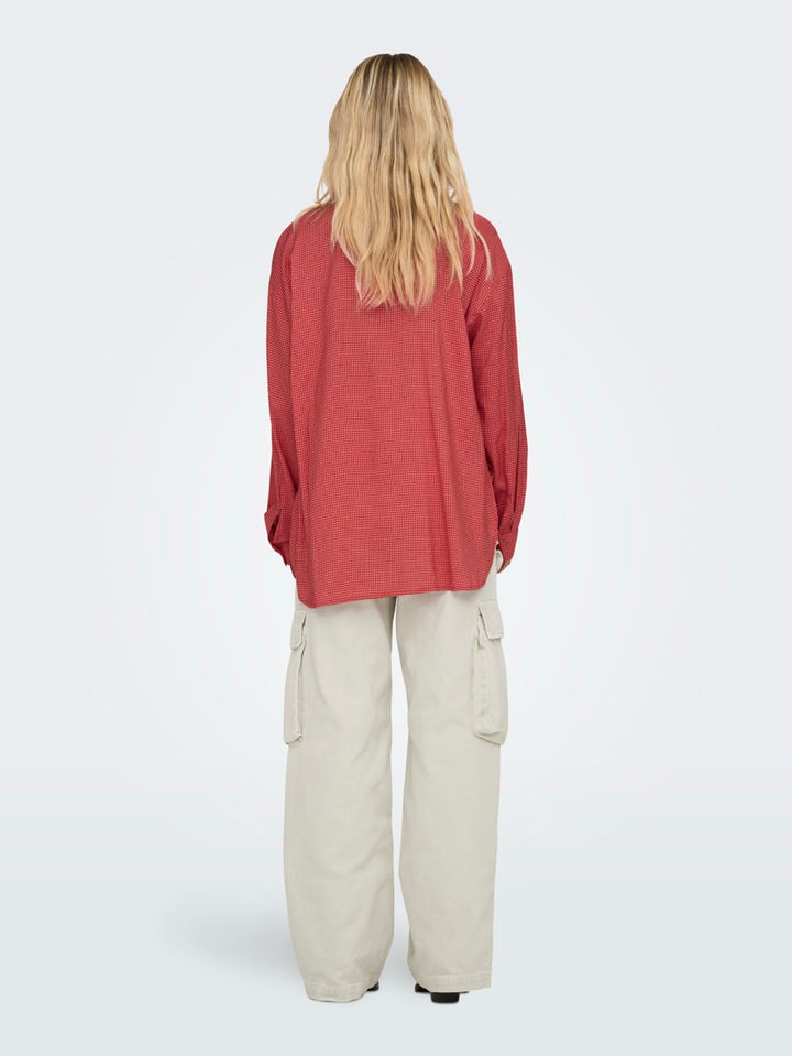 Onlmaggie Ls Check Shirt - Rood Dessin