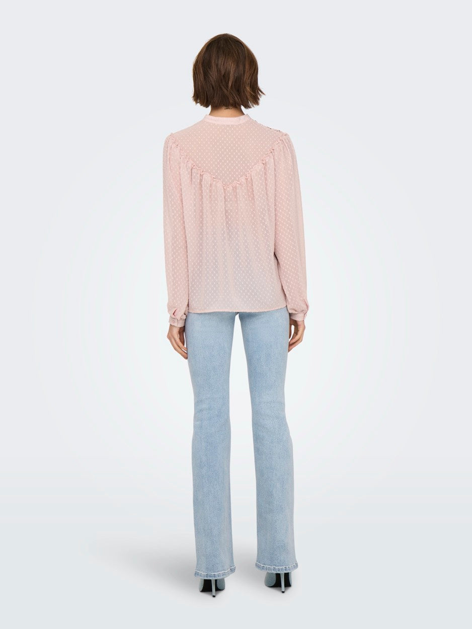 Onlchadia Life Ls Dobby Top Cc Wvn - Oud Roze