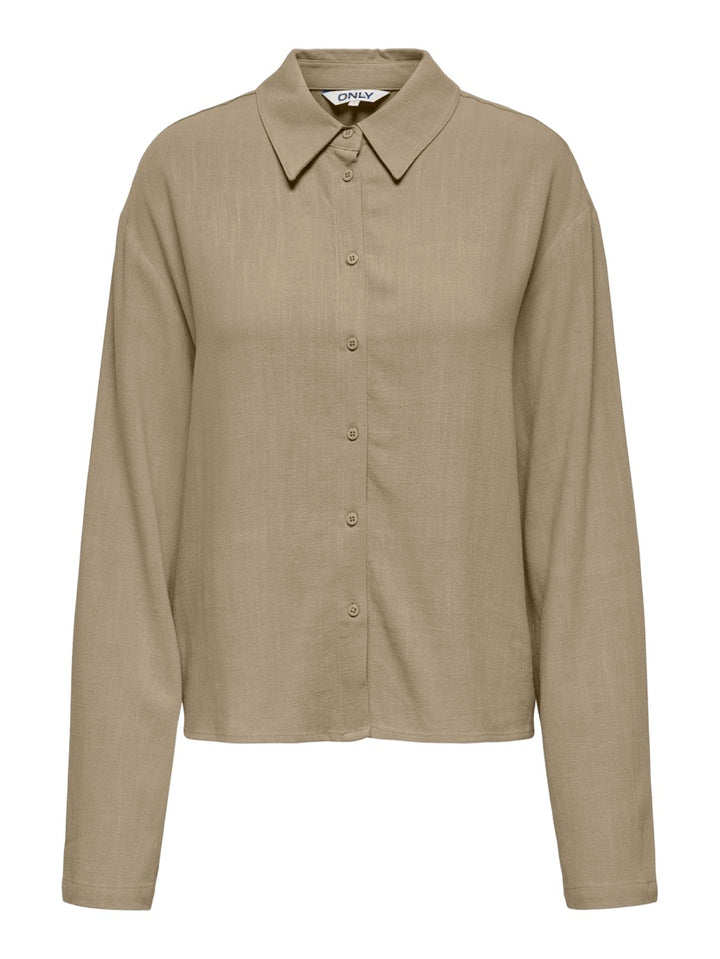 Onlsolvi L/s Linen Bl Shirt Cc Pnt - Taupe