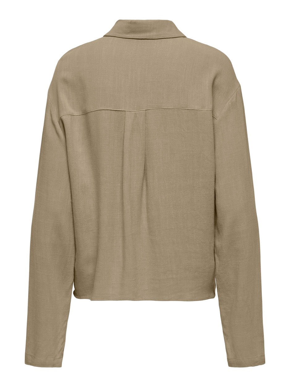 Onlsolvi L/s Linen Bl Shirt Cc Pnt - Taupe