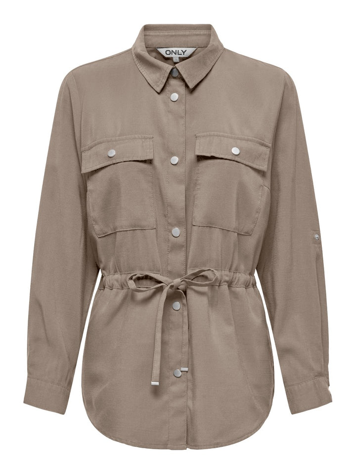 Onlaris Life 4/5 Fem Cargo Jacket C - Taupe