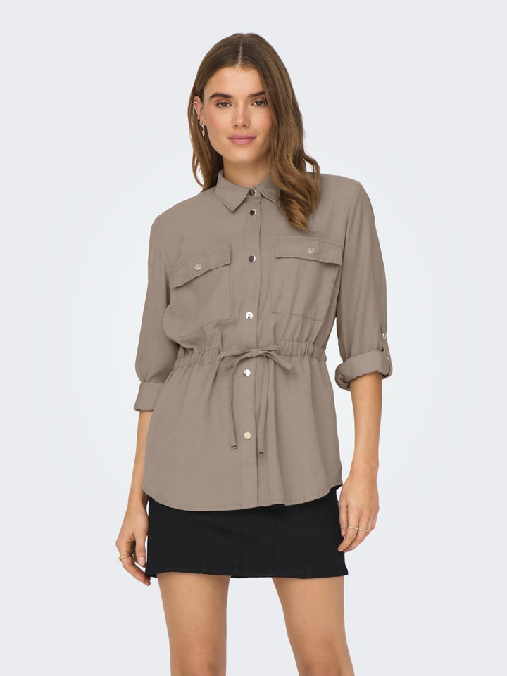 Onlaris Life 4/5 Fem Cargo Jacket C - Taupe