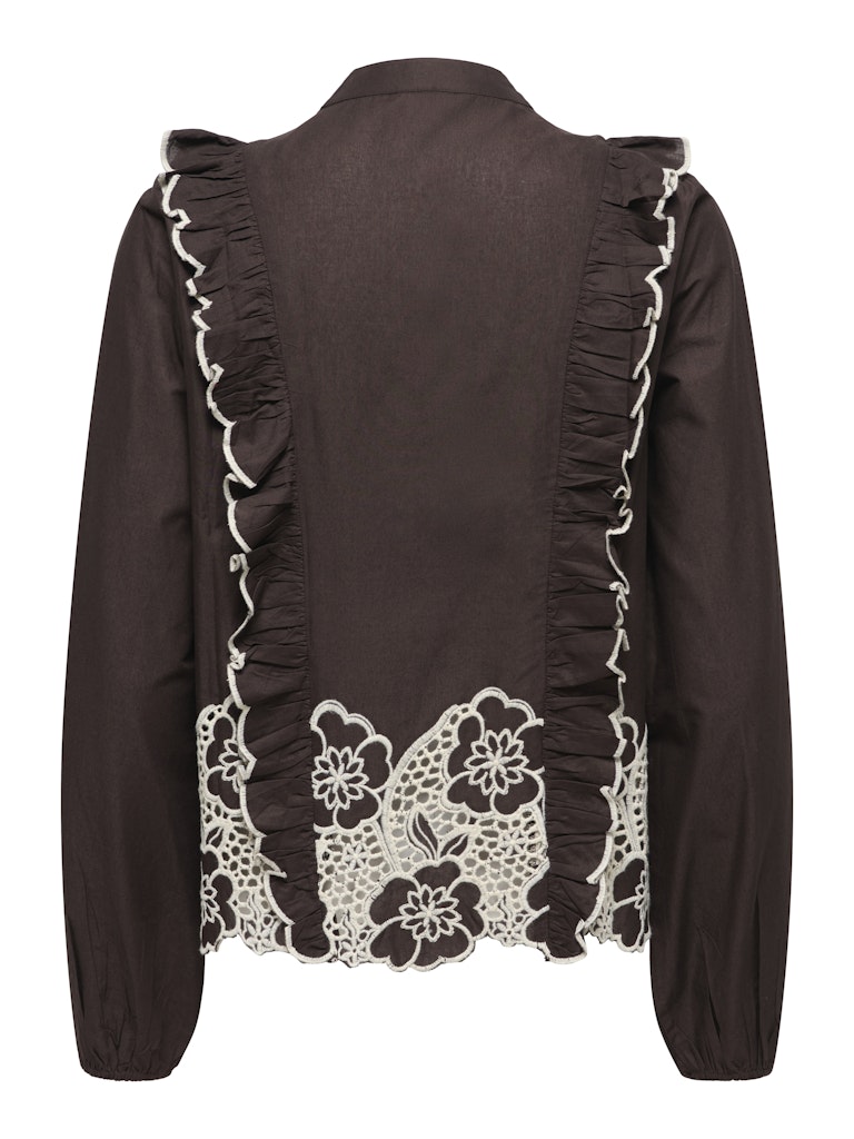 Jdyholly L/s Emb Top Wvn Exp - Bruin Dessin