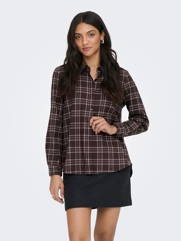 Onlwren Check Shirt - Bruin Dessin