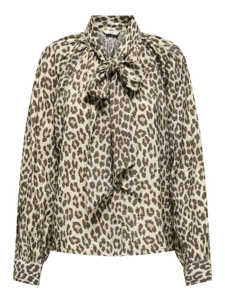 Jdybeatrice Life L/s Bow Shirt Wvn - Bruin Dessin