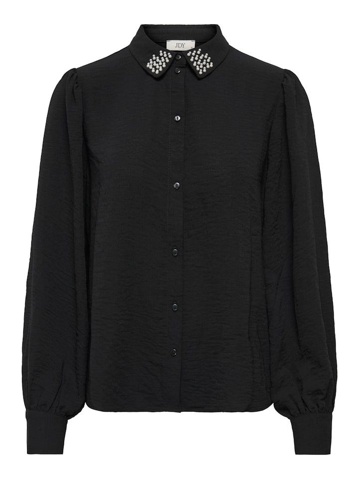Jdyrachel Life L/s Beaded Shirt Wvn - Zwart