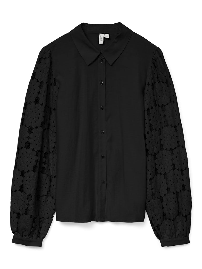 Vmfabena L/s Shirt Wvn Btq Ga - Zwart