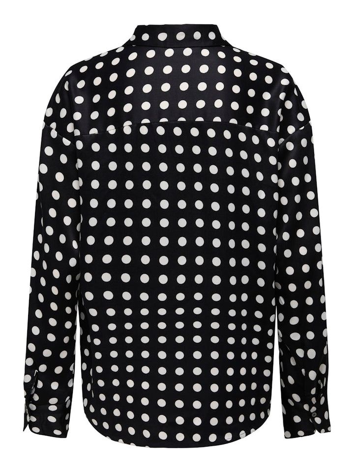 Onllydia Ls Satin Shirt - Zwart Dessin