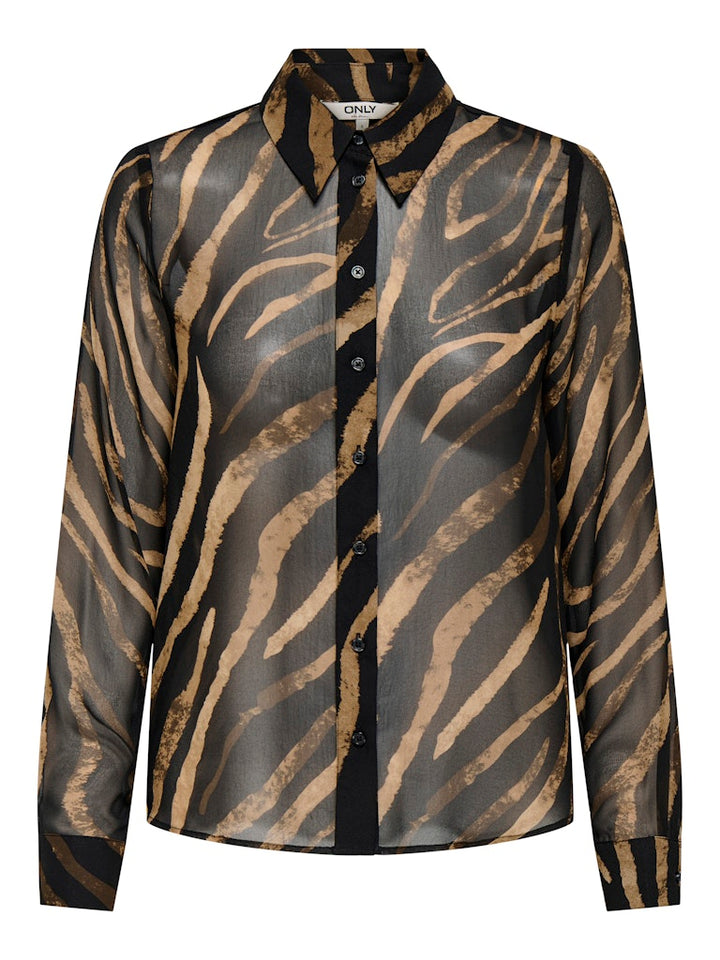 Onlkeana Life Ls Loose Shirt Wvn - Zwart Dessin