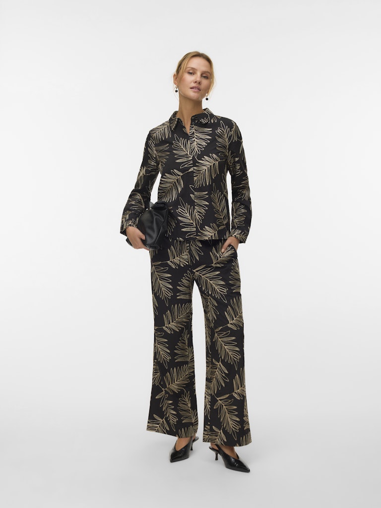 Vmgertrude L/s Shirt Wvn Btq Ga - Zwart Dessin