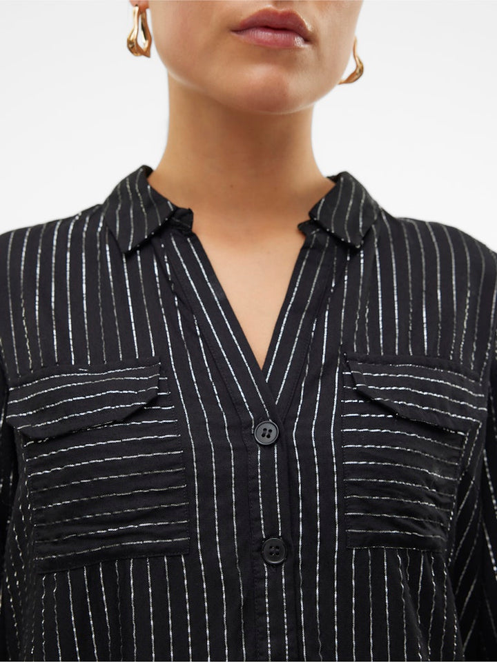 Vmbumpy Ls Glitter Shirt Wvn Ga Noos - Zwart Dessin