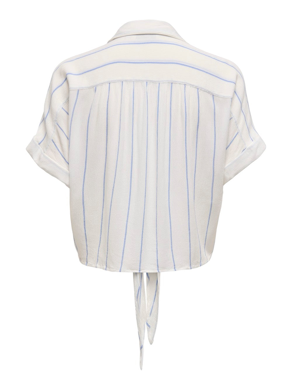 Onlpaula Life S/s Tie Shirt Wvn Noos - Wit Dessin