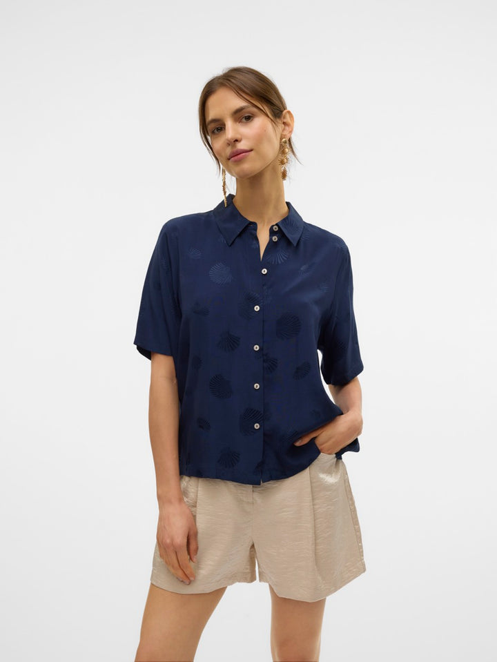 Vmtrille 2/4 Shirt Wvn - Navy