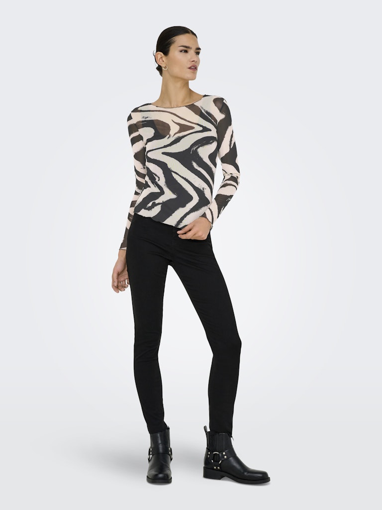 Jdyelsa New L/s O Neck Top Jrs Noos - Zand Dessin