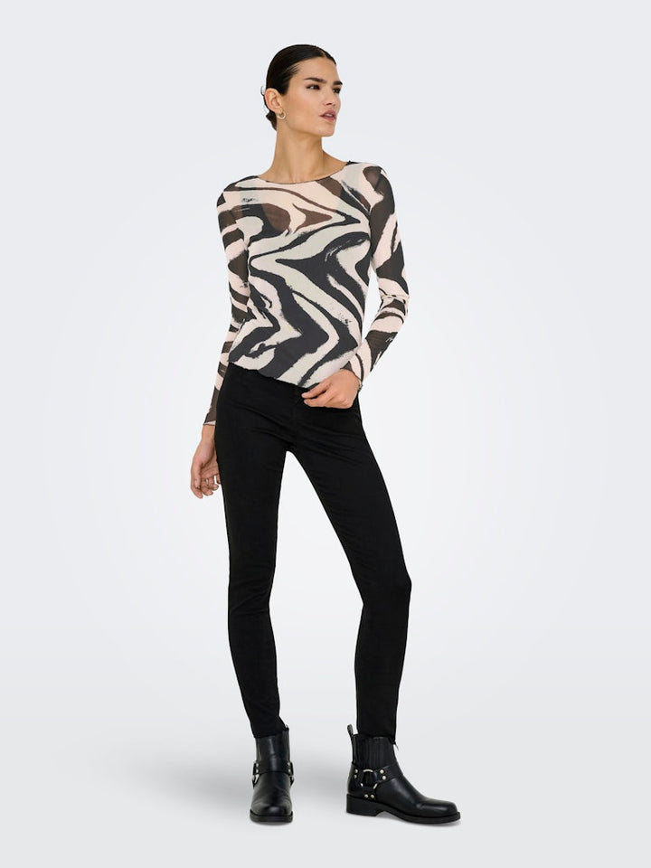 Jdyelsa New L/s O Neck Top Jrs Noos - Zand Dessin