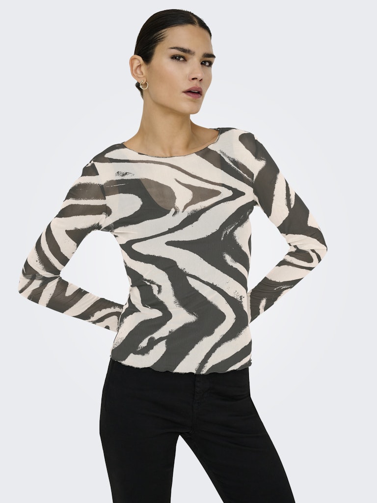 Jdyelsa New L/s O Neck Top Jrs Noos - Zand Dessin