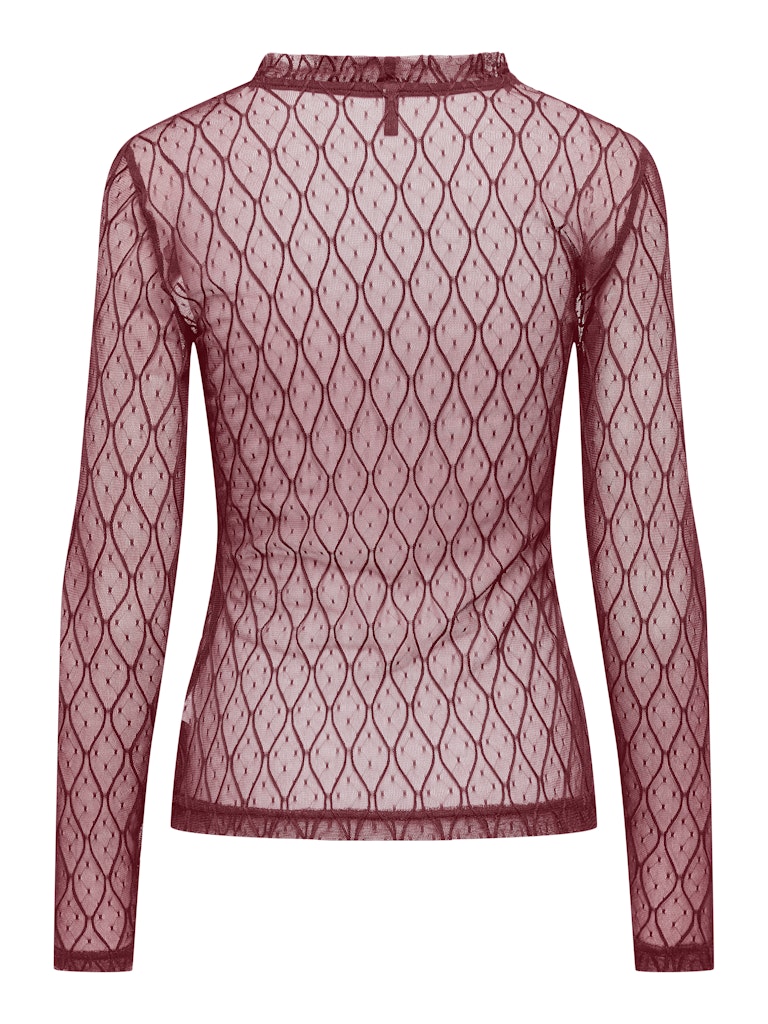 Onlsalina L/s Lace Top Jrs - Bordeaux