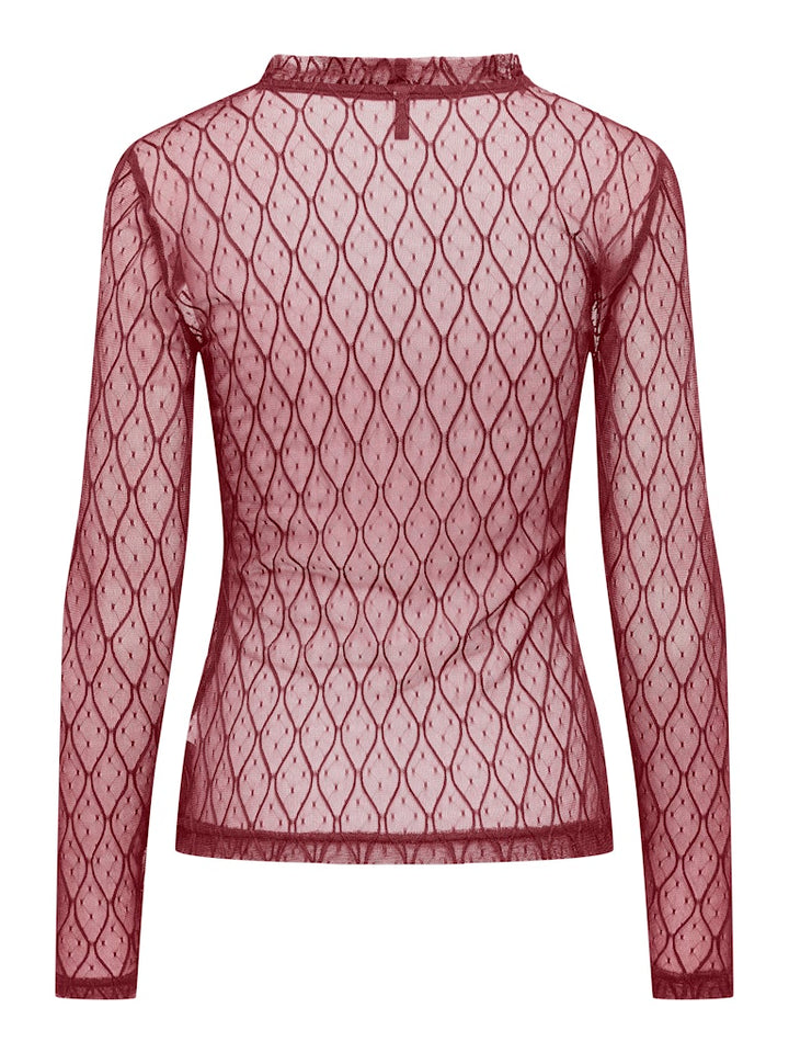 Onlsalina L/s Lace Top Jrs - Bordeaux