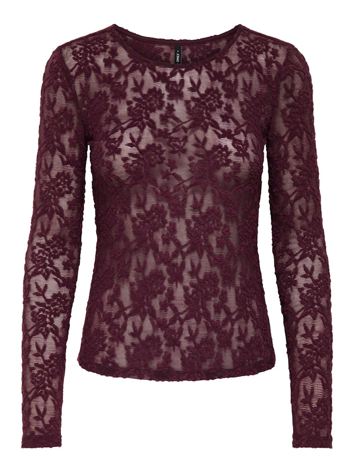 Onlblaise L/s Top Jrs - Bordeaux