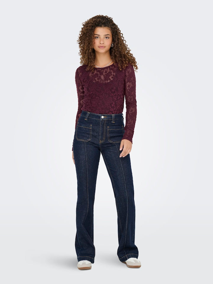 Onlblaise L/s Top Jrs - Bordeaux