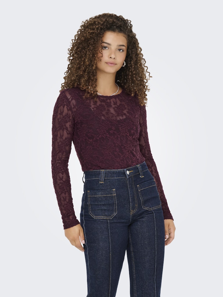 Onlblaise L/s Top Jrs - Bordeaux