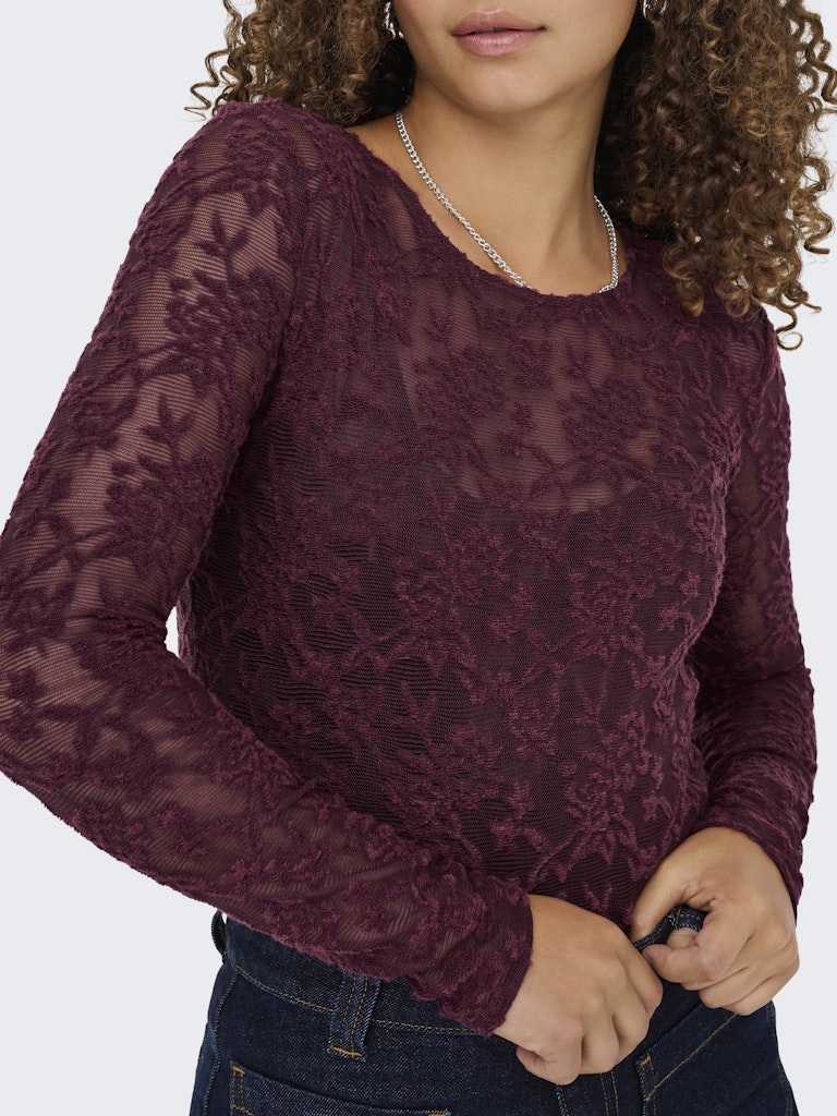 Onlblaise L/s Top Jrs - Bordeaux