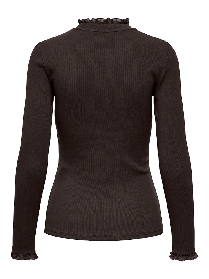 Onlleslie L/s Lace Mix Top Jrs Noos - Bruin