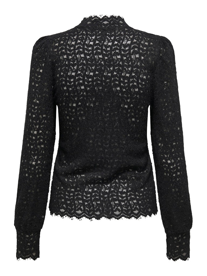 Onlsvea L/s Mockneck Top Cs Jrs - Zwart