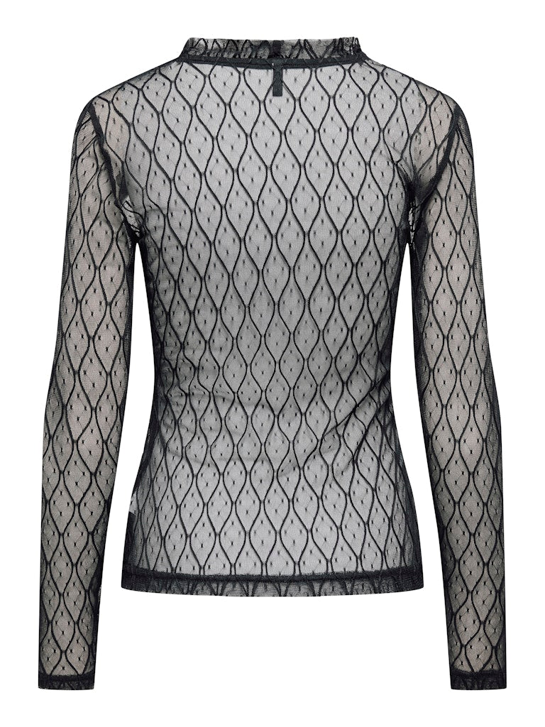 Onlsalina L/s Lace Top Jrs - Zwart