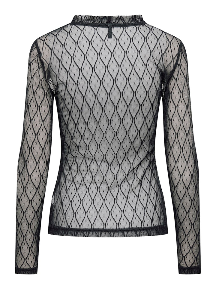 Onlsalina L/s Lace Top Jrs - Zwart