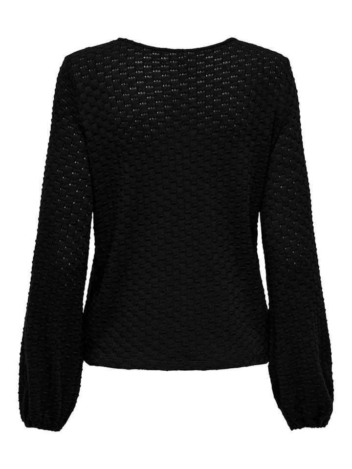 Onlbelle Life L/s Top Jrs - Zwart